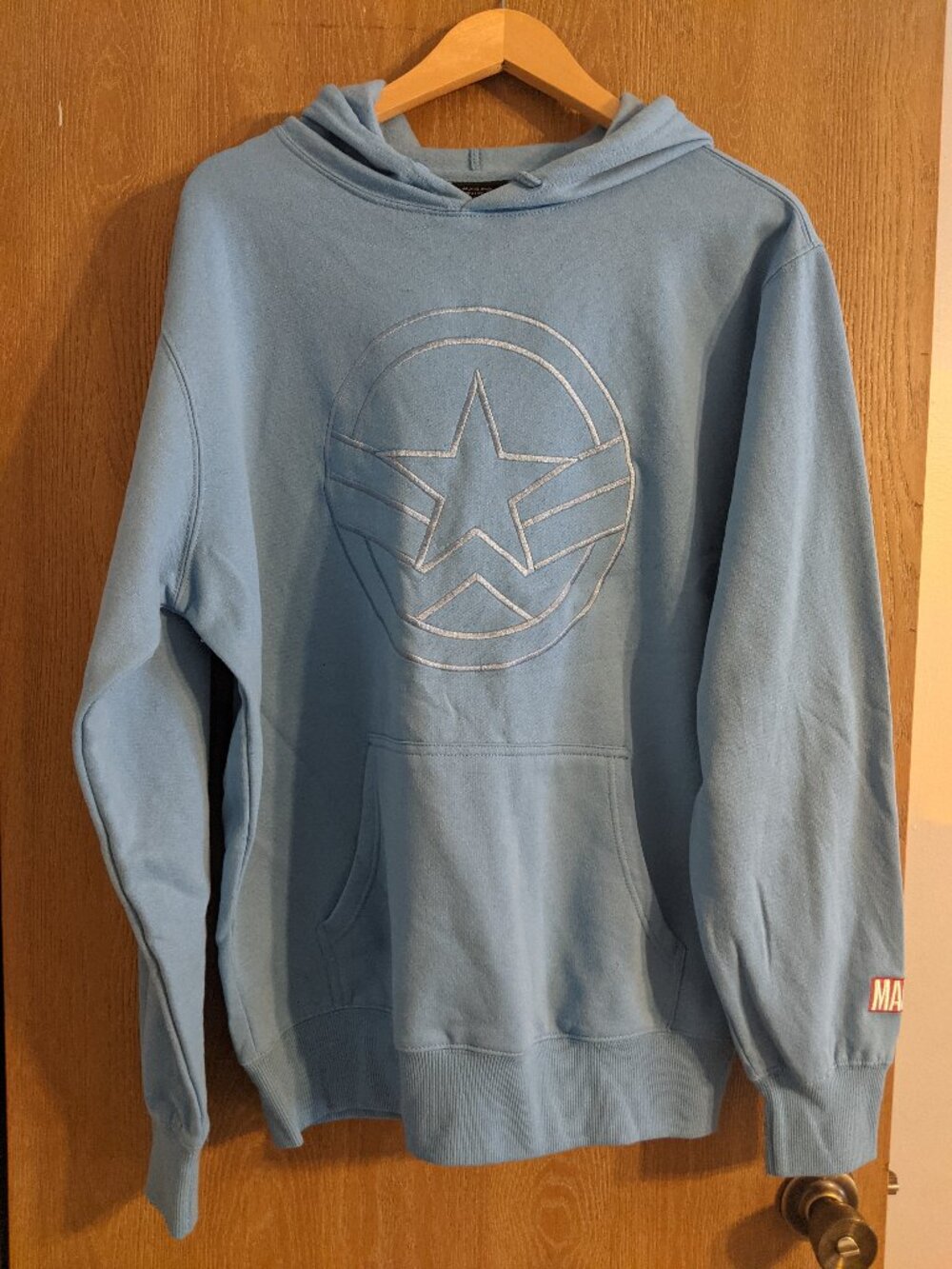 Marvel Captain America Blue Pullover Hoodie Medium
